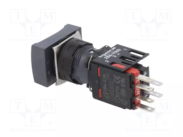 SCHNEIDER ELECTRIC Interruptor de presión Harmony XB6 16mm Rojo LED 12-24VDC NC