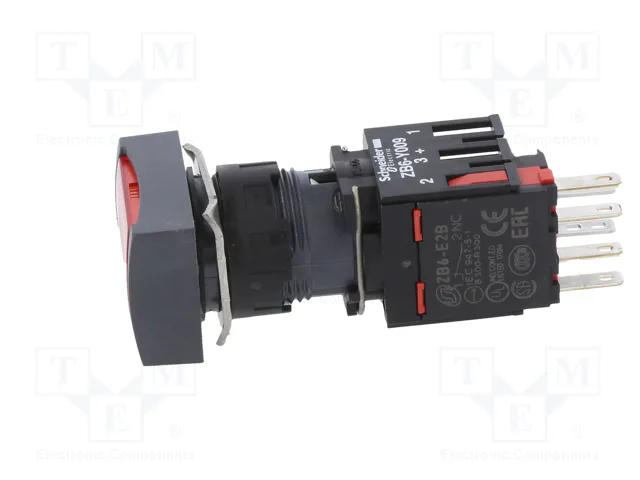SCHNEIDER ELECTRIC Interruptor de presión Harmony XB6 16mm Rojo LED 12-24VDC NC