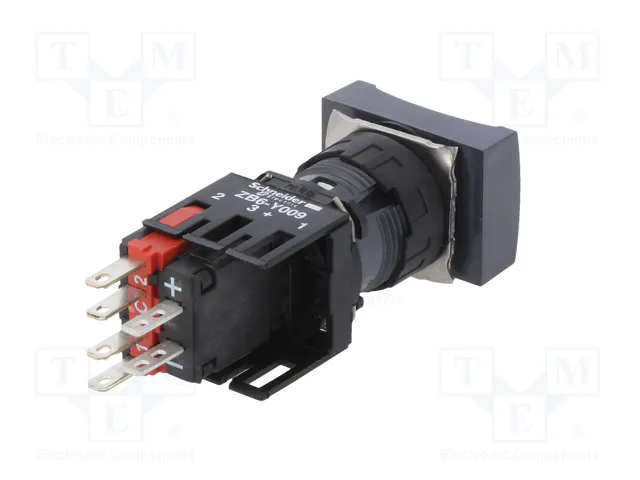 SCHNEIDER ELECTRIC Interruptor de presión Harmony XB6 16mm Rojo LED 12-24VDC NC