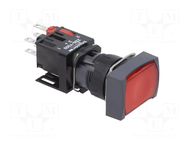 SCHNEIDER ELECTRIC Interruptor de presión Harmony XB6 16mm Rojo LED 12-24VDC NC