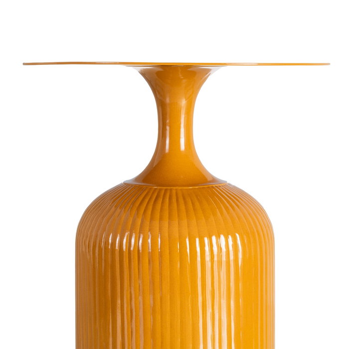 Mesa Auxiliar Mostaza Metal Decoración 38 X 38 X 48 cm