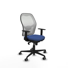 PIQUERAS Y CRESPO Silla de oficina Jorquera con mecanismo Sincro, Azul marino y Blanco