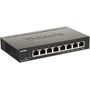 D-Link Switch Easysmart 8 Puertos Gigabit Gestionable, PoE+ 30W por Puerto, VLAN, QoS, Montaje Rack, Negro
