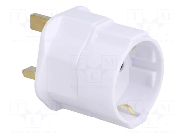 GOOBAY Adaptador de viaje con toma de tierra, blanco