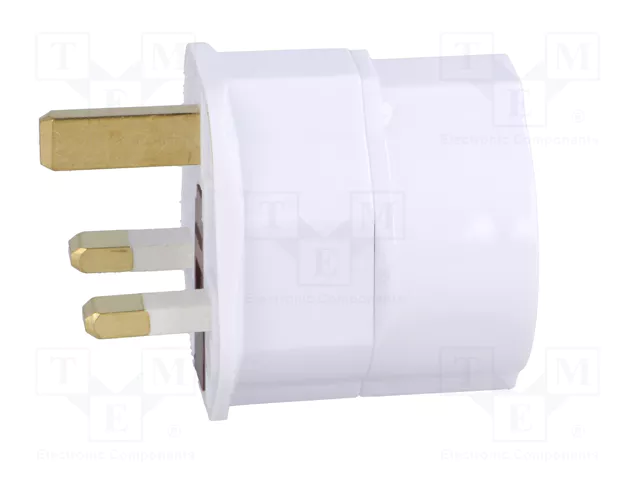 GOOBAY Adaptador de viaje con toma de tierra, blanco