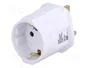 GOOBAY Adaptador de viaje con toma de tierra, blanco