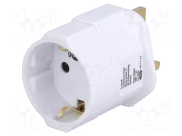 GOOBAY Adaptador de viaje con toma de tierra, blanco