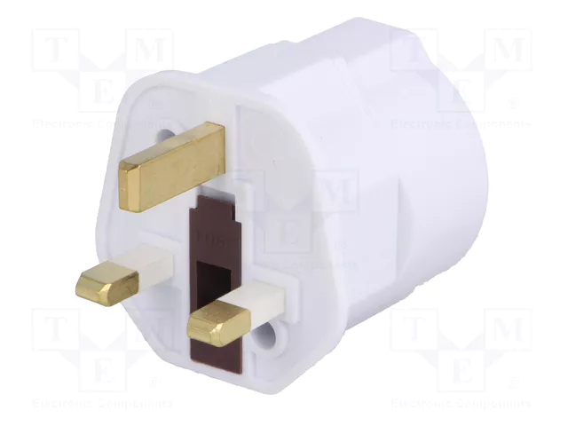 GOOBAY Adaptador de viaje con toma de tierra, blanco