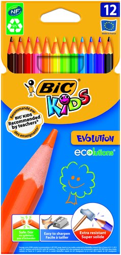 BIC Conte Evolution Lápices de colores, 12 unidades