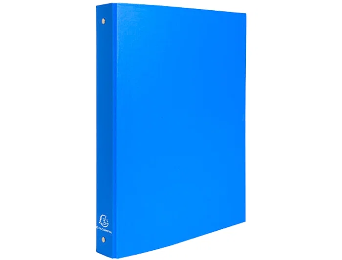 Exacompta Carpeta 4 Anillas 30mm Redondas DIN A4 Cartón Forrado Azul Claro
