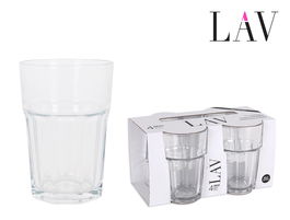 Lav Set 4 Vasos 365cc Aras 8.3x8.3x12cm (12 Cajas)