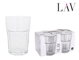LAV Set de 4 Vasos de 365 cc, Colección Best Offer, Cristalería - Dimensiones 8.3 x 8.3 x 12 cm (12 Cajas)