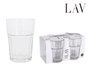 LAV Set de 4 Vasos de 365 cc, Colección Best Offer, Cristalería - Dimensiones 8.3 x 8.3 x 12 cm (12 Cajas)