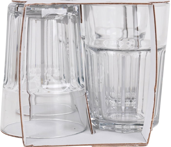 LAV Set de 4 Vasos de 365 cc, Colección Best Offer, Cristalería - Dimensiones 8.3 x 8.3 x 12 cm (12 Cajas)
