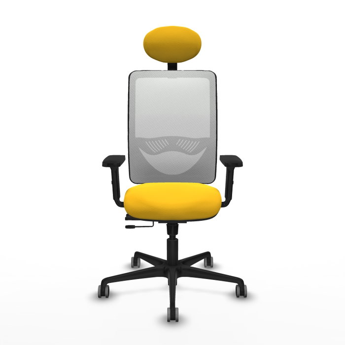 PIQUERAS Y CRESPO Silla de oficina Zulema con mecanismo Sincro/Traslack, Amarillo y Blanco PIQUERAS Y CRESPO Silla de oficina Zulema con mecanismo Sincro/Traslack, Amarillo y Blanco