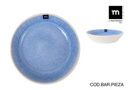 La Mediterranea Plato Hondo Calobra Azul Ø22 x 4.7 cm (18 Unidades)