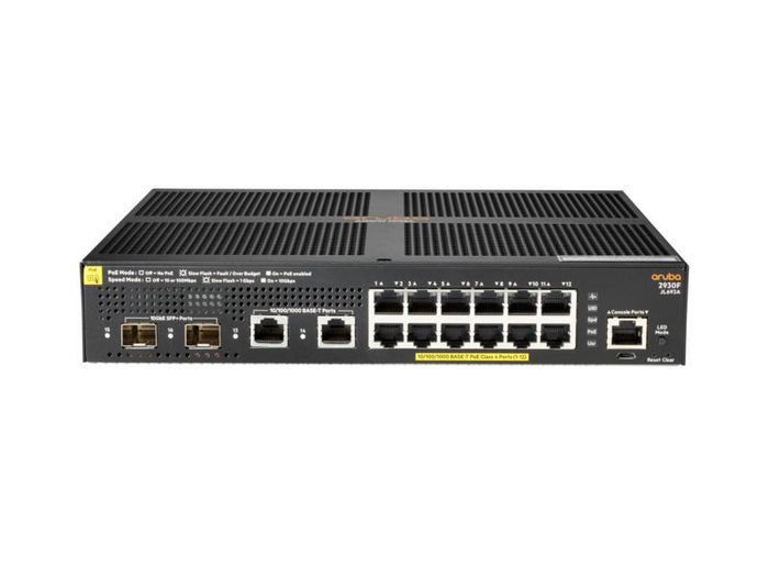 Hewlett Packard Enterprise Aruba 2930F 12G PoE+ 2G/2SFP+ Switch Hewlett Packard Enterprise Aruba 2930F 12G PoE+ 2G/2SFP+ Switch