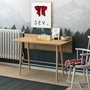 Hanah Home Mesa de Estudio Roble 120cm x 74cm x 61.8cm Tablero de Partículas Melaminado Roble