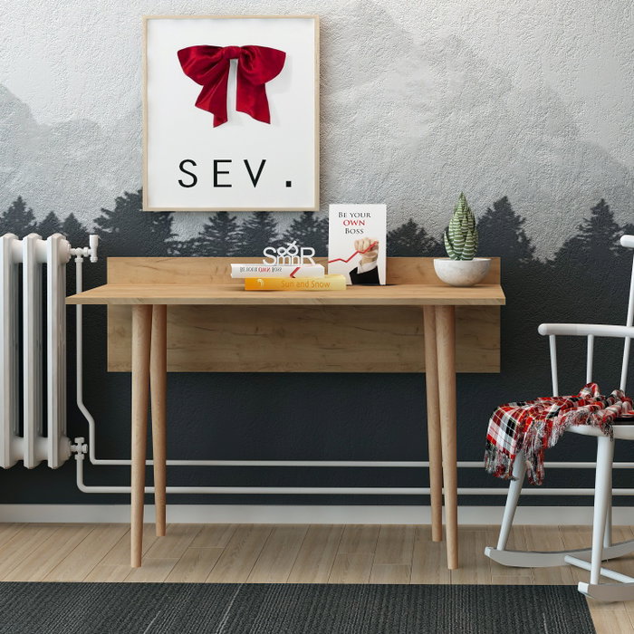 Hanah Home Mesa de Estudio Roble 120cm x 74cm x 61.8cm Tablero de Partículas Melaminado Roble Hanah Home Mesa de Estudio Roble 120cm x 74cm x 61.8cm Tablero de Partículas Melaminado Roble