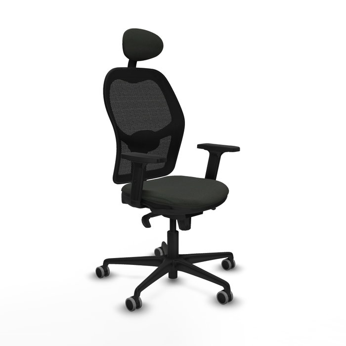 PIQUERAS Y CRESPO Silla de oficina Jorquera con mecanismo Sincro, Tela Negra PIQUERAS Y CRESPO Silla de oficina Jorquera con mecanismo Sincro, Tela Negra
