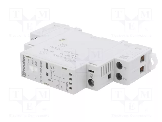 FINDER Contactor de Instalación Modular 2-polar 25A 12VAC/12VDC FINDER Contactor de Instalación Modular 2-polar 25A 12VAC/12VDC