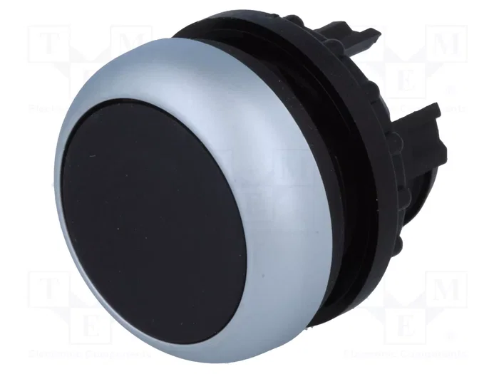 Eaton M22-D-S Botón de pulsación plano negro y cromo Eaton M22-D-S Botón de pulsación plano negro y cromo
