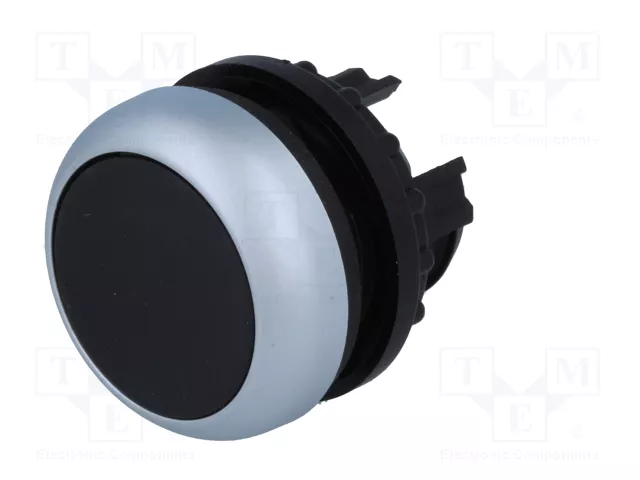 Eaton M22-D-S Botón de pulsación plano negro y cromo Eaton M22-D-S Botón de pulsación plano negro y cromo