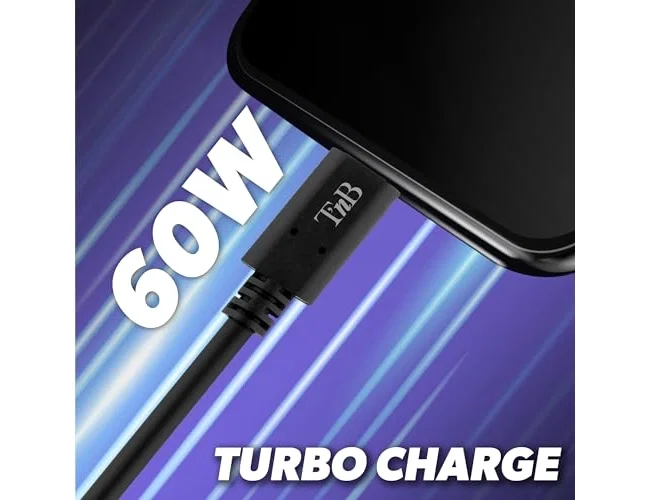 Tnb Cable USB-C a USB-C Plano 2m Negro Tnb Cable USB-C a USB-C Plano 2m Negro