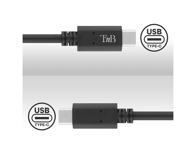 Tnb Cable USB-C a USB-C Plano 2m Negro Tnb Cable USB-C a USB-C Plano 2m Negro