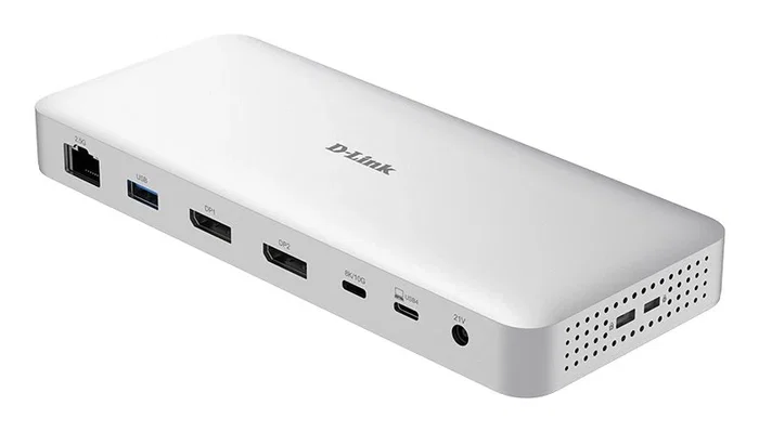 D-Link DUF-901/E USB4 Docking Station 9 en 1, 40 Gbps, 100W PD, 2x DisplayPort 1.4, 2.5G Ethernet, Blanco - Expansión para Portátil
