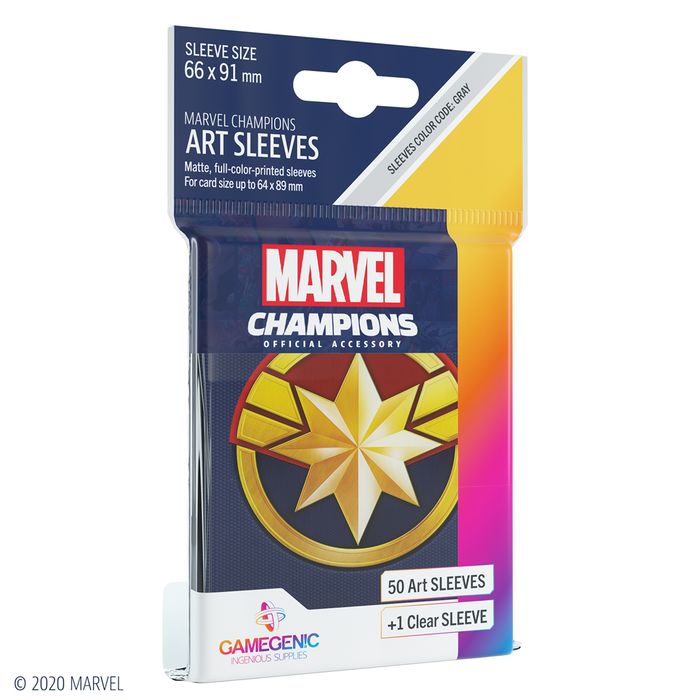 Gamegenic Fundas Oficiales para Cartas de Juego Marvel Champions Captain Marvel - 50 fundas ilustradas a todo color sin borde tamaño estándar Gamegenic Fundas Oficiales para Cartas de Juego Marvel Champions Captain Marvel - 50 fundas ilustradas a todo color sin borde tamaño estándar