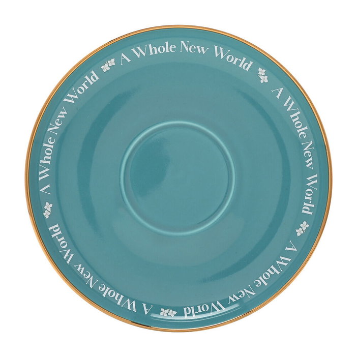 WIDDOP & CO Taza y Platillo Jasmine Princesas Disney, Turquesa, Follow Your Heart