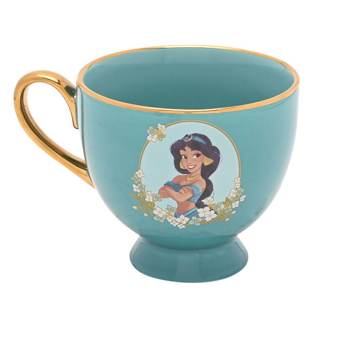 WIDDOP & CO Taza y Platillo Jasmine Princesas Disney, Turquesa, Follow Your Heart