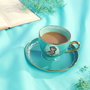 WIDDOP & CO Taza y Platillo Jasmine Princesas Disney, Turquesa, Follow Your Heart