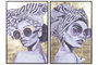 DKD Home Decor Cuadro Lienzo Chica Gafas Pack de 2