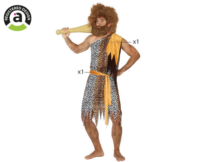 Disfraz Cavernícola Hombre Adulto Prehistórico Marrón XXL Disfraz Cavernícola Hombre Adulto Prehistórico Marrón XXL