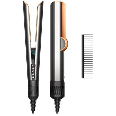 Dyson AIRST HT01 SV Plancha Secador de Pelo Airstrait - De Mojado a Seco con Aire, Alisado Sin Daños por Calor, Plateada