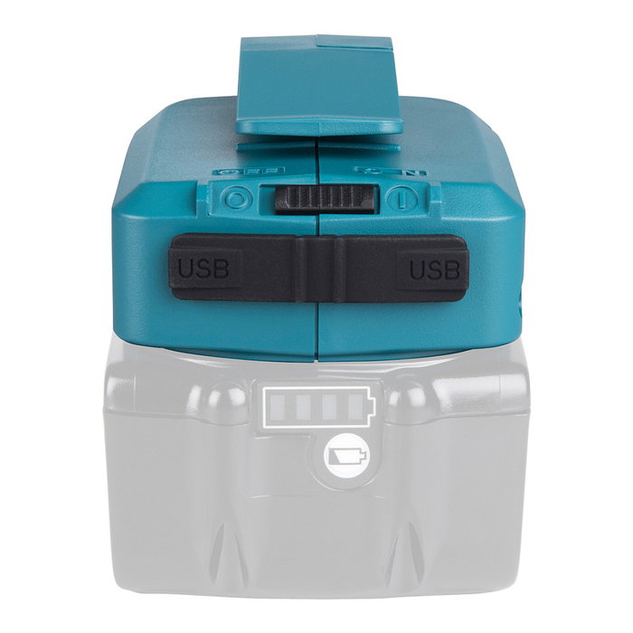 Makita DECADP05 Adaptador USB para Baterías de 14.4V y 18V de Ión de Litio, 2 Puertos Makita DECADP05 Adaptador USB para Baterías de 14.4V y 18V de Ión de Litio, 2 Puertos