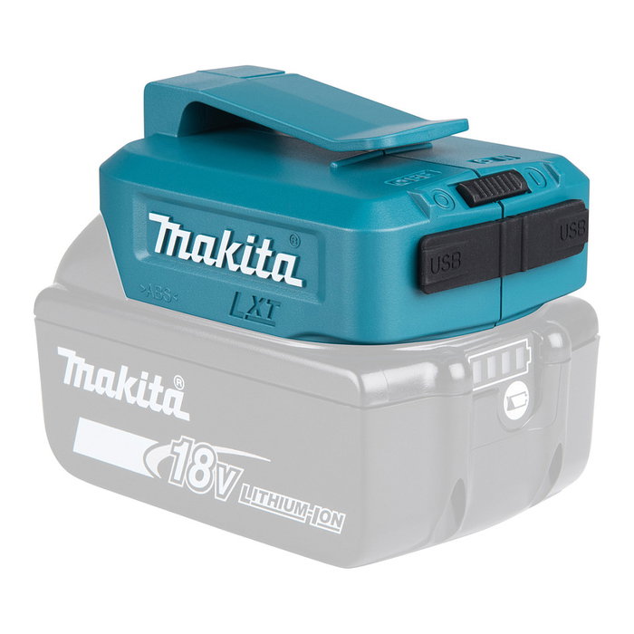 Makita DECADP05 Adaptador USB para Baterías de 14.4V y 18V de Ión de Litio, 2 Puertos Makita DECADP05 Adaptador USB para Baterías de 14.4V y 18V de Ión de Litio, 2 Puertos