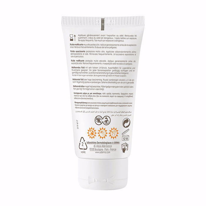 A-Derma Protect Ac Crema Matificante Spf50+ 40 Ml Tratamiento Facial Hidratante