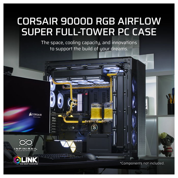 Corsair 9000D RGB Schwarz Super Full Tower ATX Gaming Gehäuse Caja PC Negra