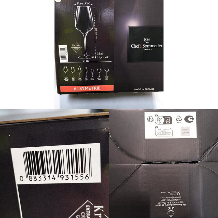 Chef & Sommelier Caja 6 Copas Vino Krysta Symetrie 35 cL