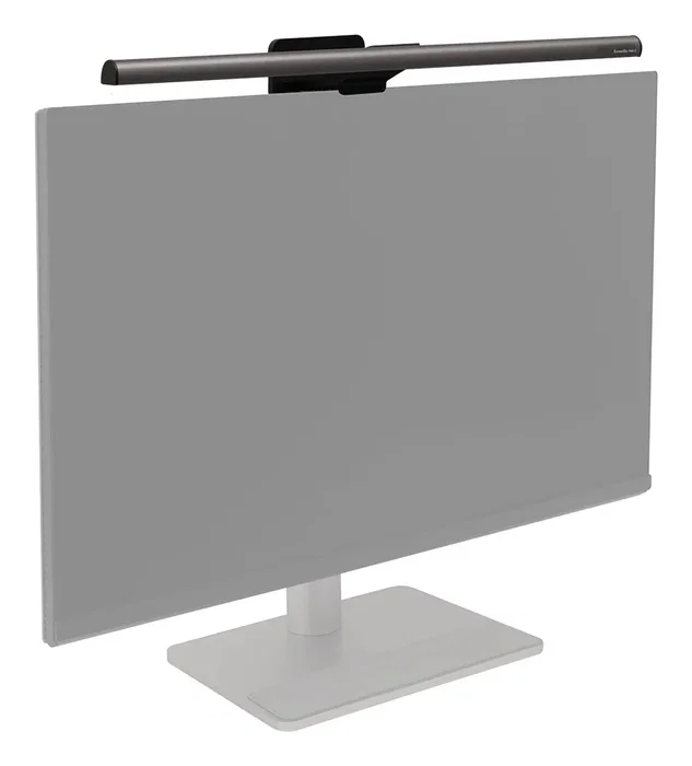BenQ ScreenBar Halo 2 9H.W4PWT.ES1 - Lámpara LED de Monitor con Retroiluminación para Escritorio, Luz Frontal Asimétrica, Sin Deslumbramiento, Control Inalámbrico, Automática, Gris