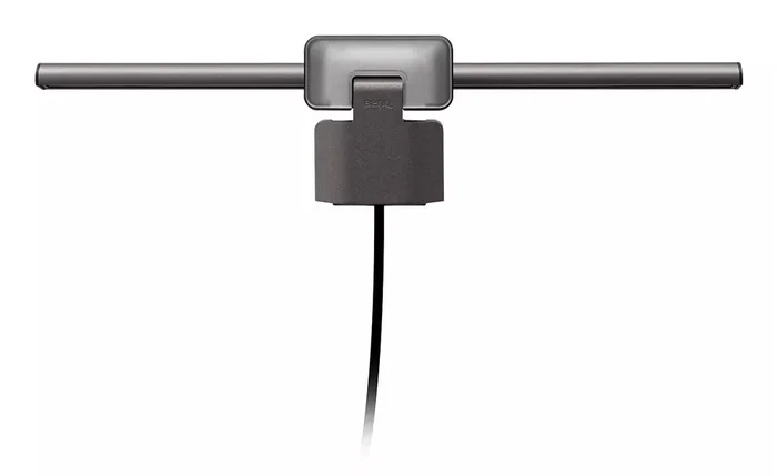 BenQ ScreenBar Halo 2 9H.W4PWT.ES1 - Lámpara LED de Monitor con Retroiluminación para Escritorio, Luz Frontal Asimétrica, Sin Deslumbramiento, Control Inalámbrico, Automática, Gris