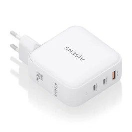 Aisens Cargador GaN 140W con 2xUSB-C y 1xUSB-A, Blanco