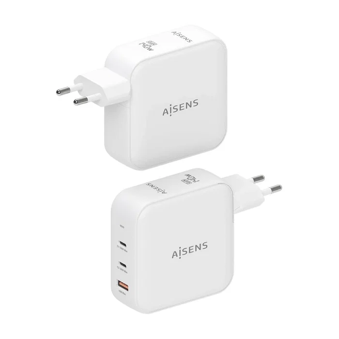 Aisens Cargador de Pared GaN 140W con 2xUSB-C y 1xUSB-A Blanco