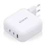 Aisens Cargador de Pared GaN 140W 2xUSB-C PD3.1 + 1xUSB-A QC3.0 Blanco