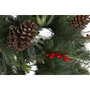 DKD Home Decor Árbol de Navidad Tradicional Verde y Rojo 210 cm LED PVC con 1129 Ramas Desmontable 120 x 120 x 210 cm