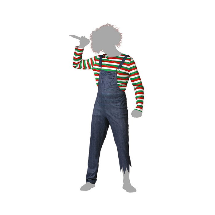 Disfraz de Muñeco Maldito Multicolor con Mono para Hombre Adulto Talla XS-S