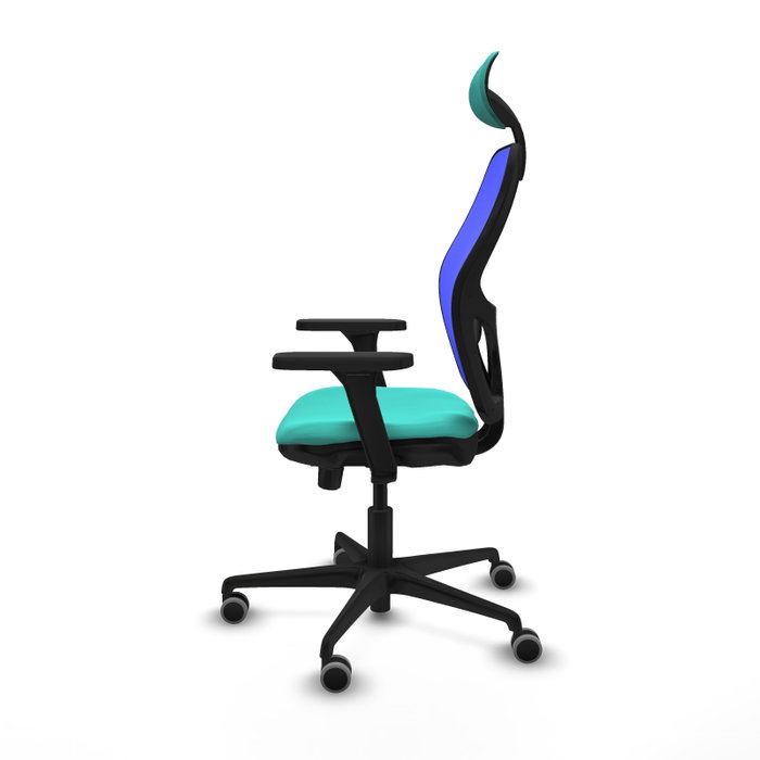 PIQUERAS Y CRESPO Silla de oficina Jorquera con mecanismo Sincro/Traslack, Turquesa y Azul